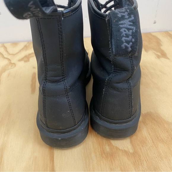 Dr. Martens 1460 Broder Lace Up Combat Boot Mono Black - Picture 3 of 10